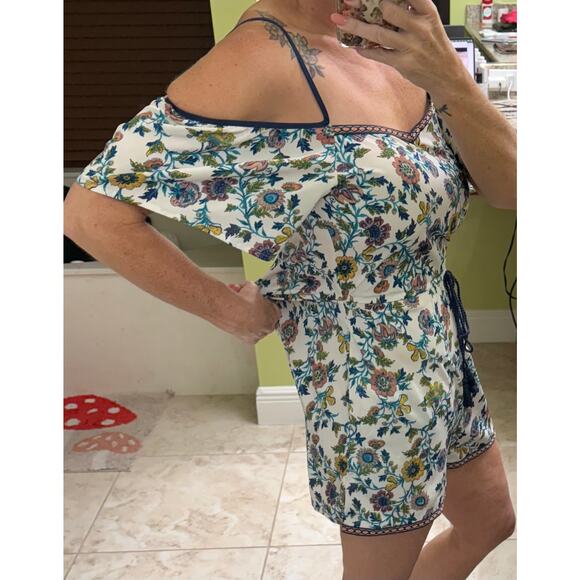 Blue Rain small short romper cold shoulder new embroidered tassels ($59 retail) - Picture 13 of 14